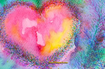 watercolor heart for protect your positive vibes page