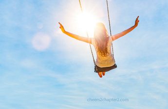 Image of woman on swing in sunshine for Cheers 2 chapter 2 Simple Secret to Happiness page