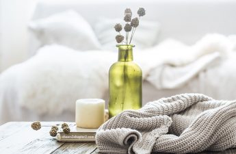 Image of relaxing soft blanket candle How to Feel Less Stressed Out page